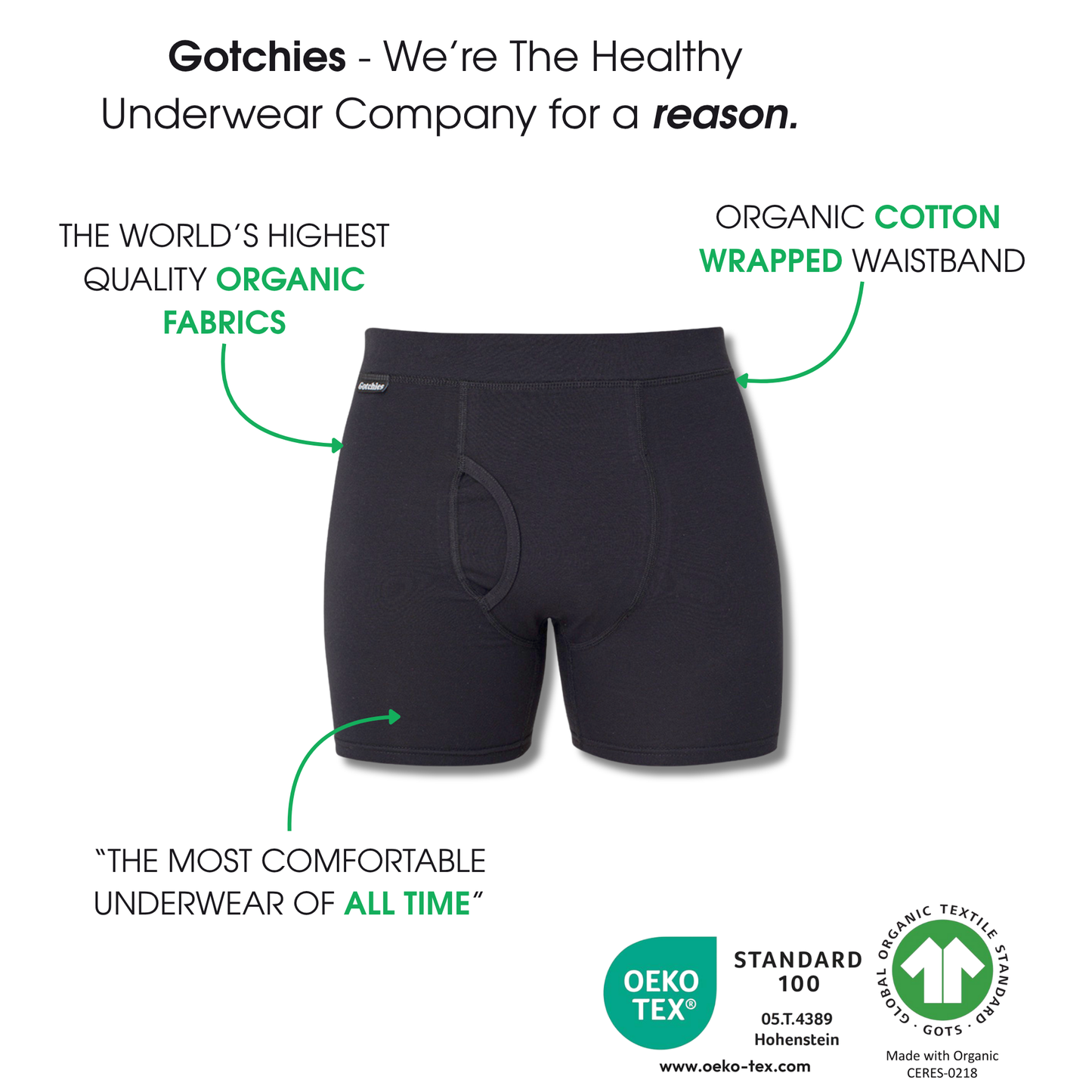 Organic Cotton Boxer Briefs - Single