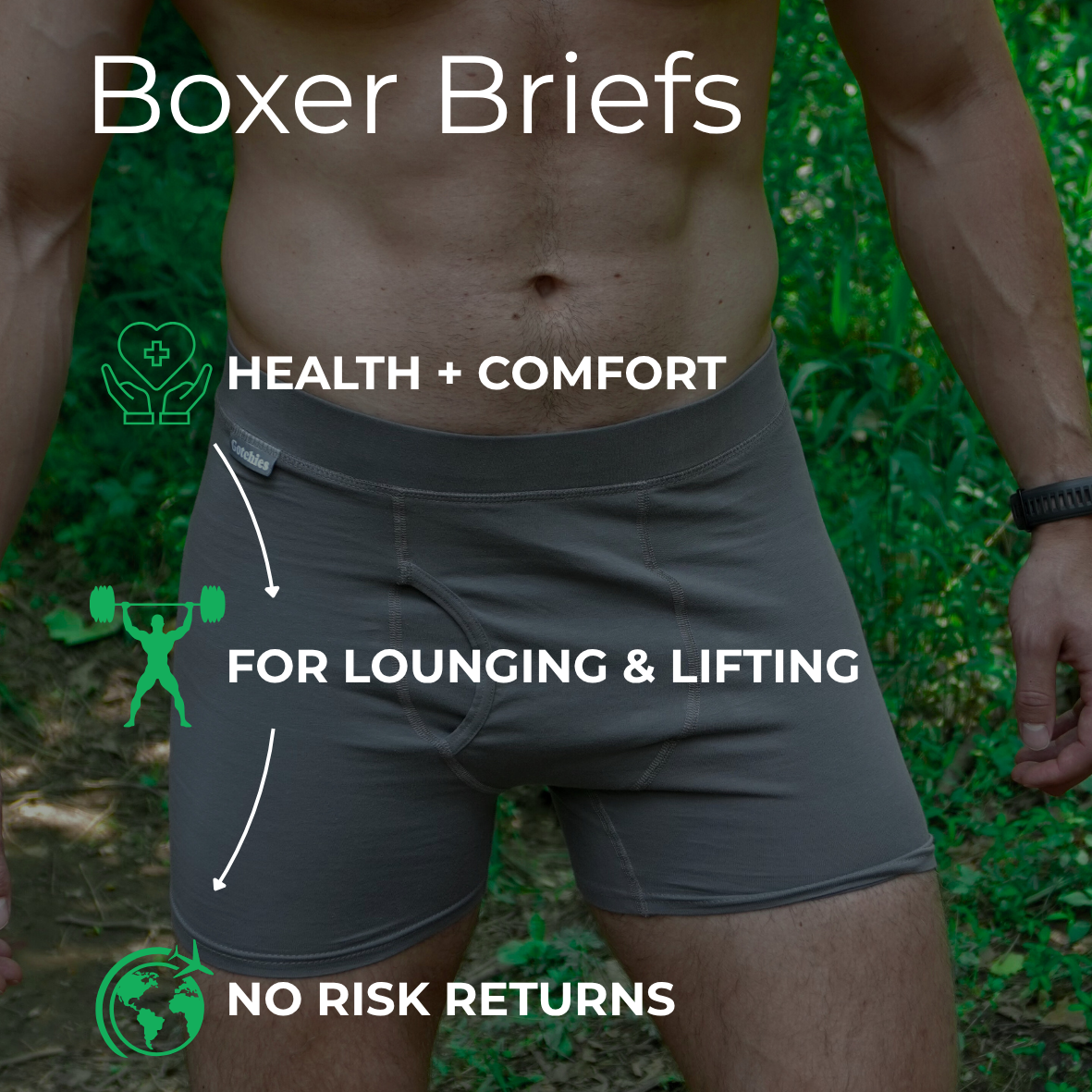 Organic Cotton Boxer Briefs - Single