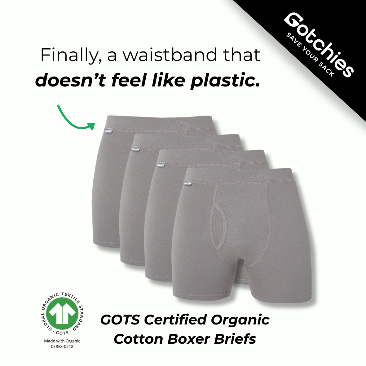 Organic Cotton Boxer Briefs - Four Pack